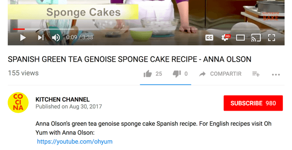 Cocina, İngilizce konuşan kitleleri YouTube'da farklı bir aşçılık kanalına yönlendiriyor.
