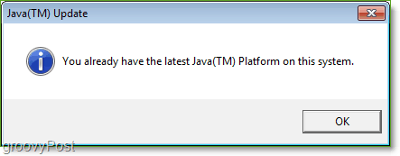 Ekran Görüntüsü: Windows 7 Java Update Check Complete Jucheck.exe