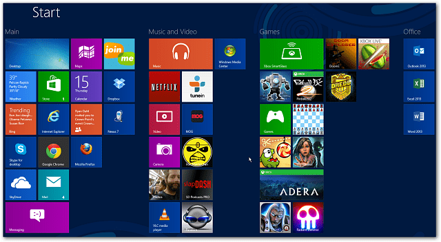 Windows 8 Başlangıç ​​Ekranı
