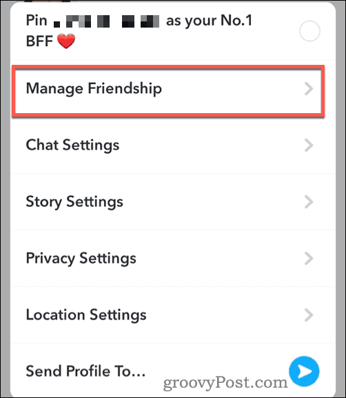 Snapchat'te arkadaşlığı yönetin