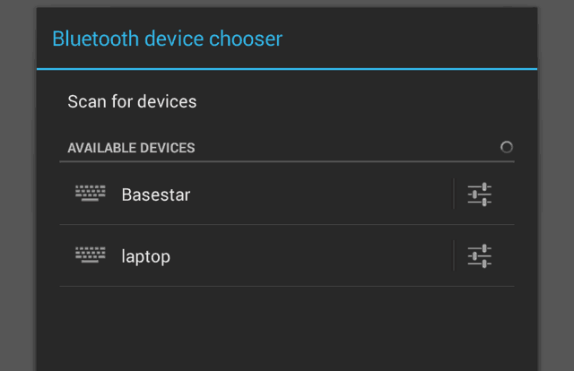 Android Bluetooth cihaz seçici