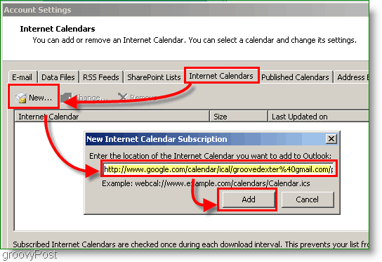 Outlook 2007 Takvim Ekran Görüntüsü - İnternet Takvimi Ekle