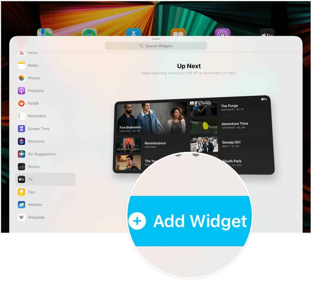 iPad widget'ı ekle