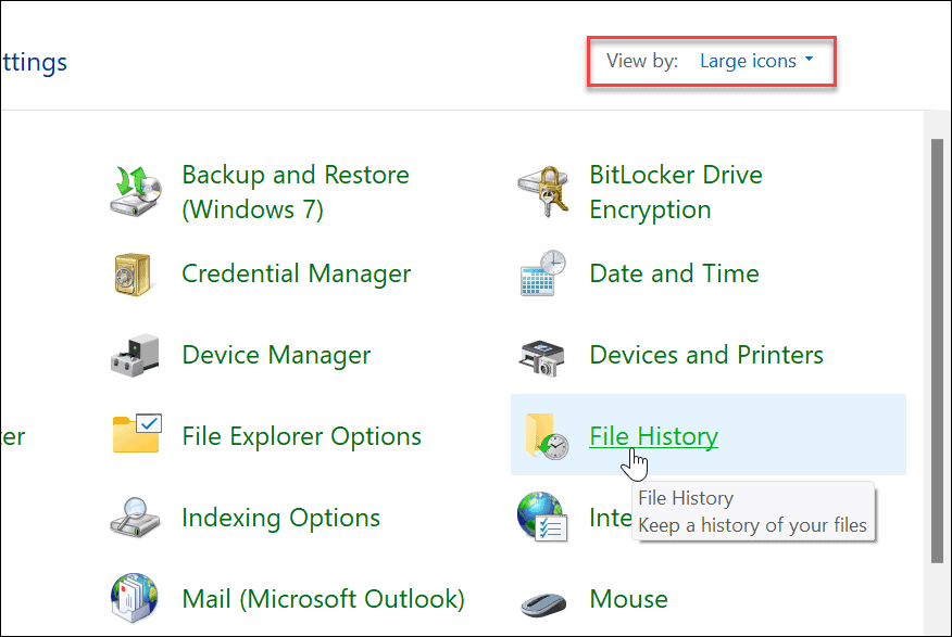 Windows 11'de dosya geçmişi kontrol paneli dosya geçmişi
