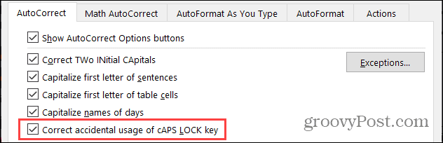 Windows'ta Otomatik Düzelt Caps Lock