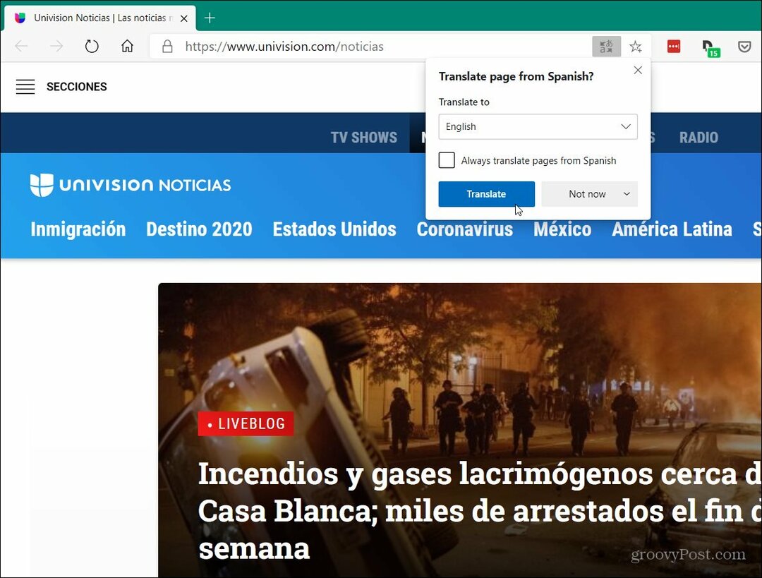 Microsoft Edge'de Yabancı Bir Web Sayfasını Çevirme