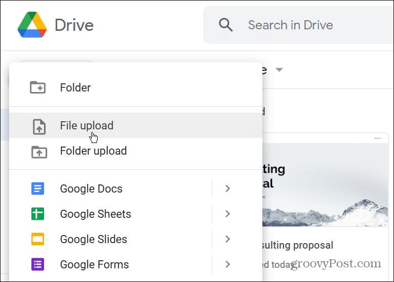 Google Drive Dosya yükleme