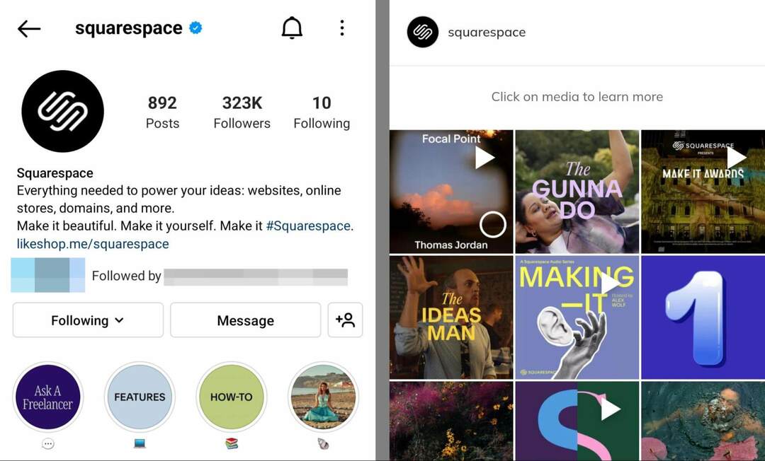 instagram-bio-squarespace-öykü-öne çıkanlar-örnek