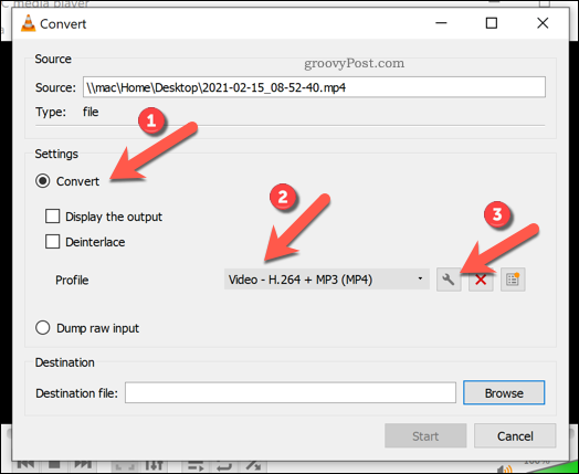Windows'ta VLC'de dönüştürme ayarlarını belirleme