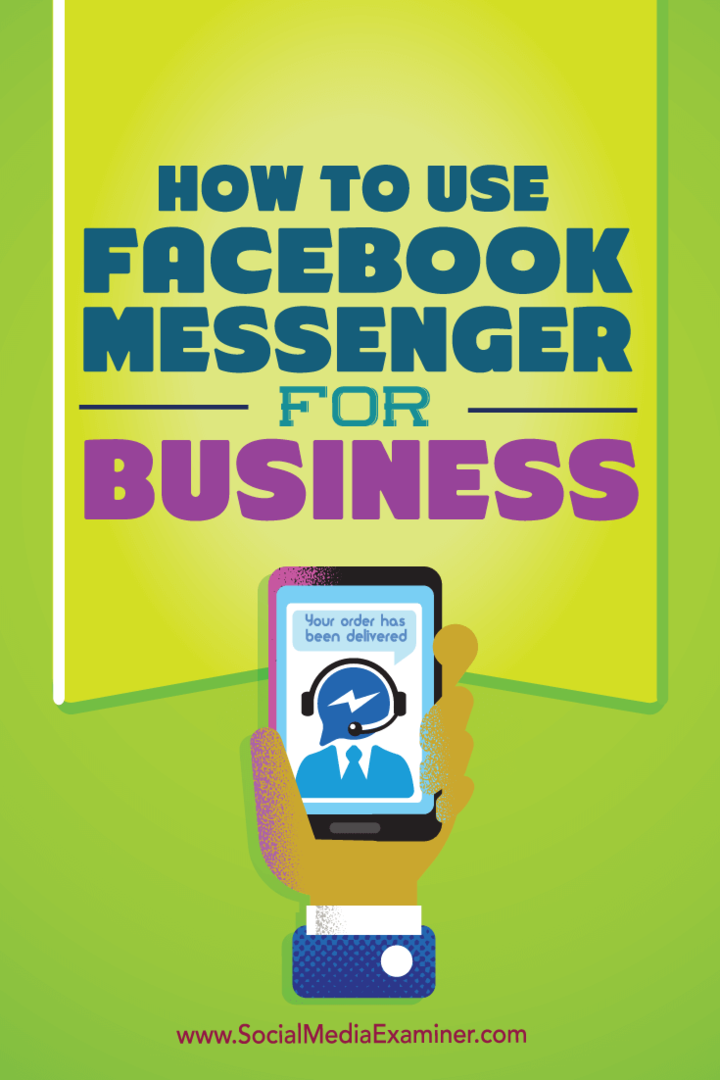 işletmeler için facebook messenger