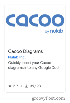 Google Dokümanlar'daki Cacoo eklentisi