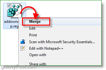 Windows 7 Ekran Görüntüsü - Kayıt Defteri Anahtarı Düzeltmesini Birleştir