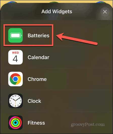 iphone pil ekleme widget'ı