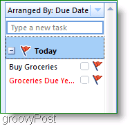 Ekran Görüntüsü: Outlook 2007 Yapılacaklar Çubuğu 
