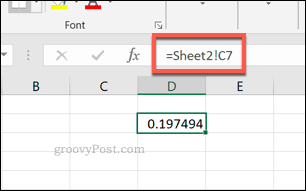 Excel'de tek bir çalışma sayfası hücre başvurusu