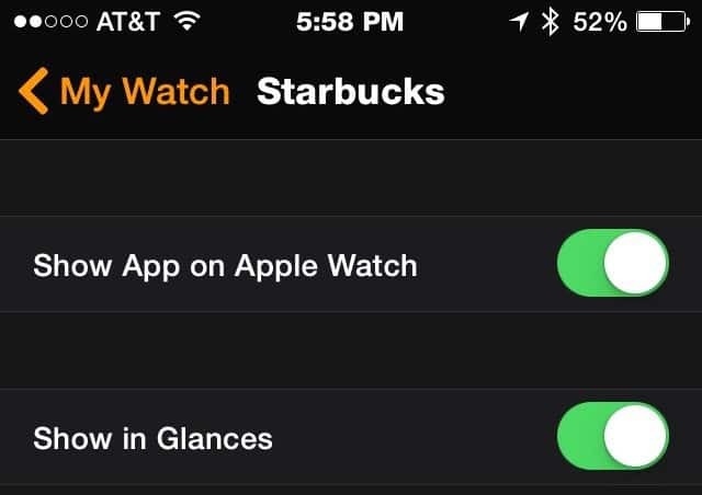 Starbucks Uygulaması - Apple Watch