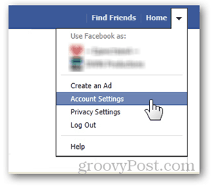 facebook ana sayfası düğmesi hesap ayarları tercihleri ​​kullanıcı adı url seti