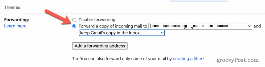 Gmail yönlendirmeyi etkinleştir