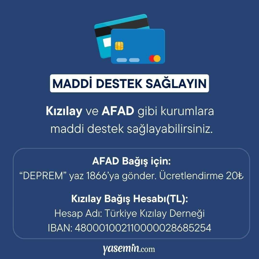 depremzedeler için maddi destekte bulunabilirsiniz