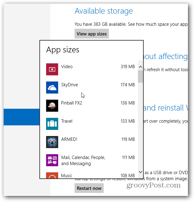 Görüntülenen Windows Uygulama Boyutları