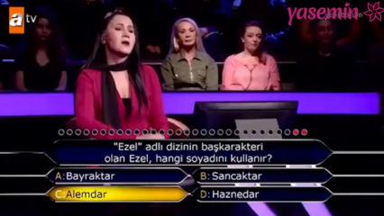 Kim Milyoner Olmak İster yarışmasında damga vuran Ezel dizisi sorusu!