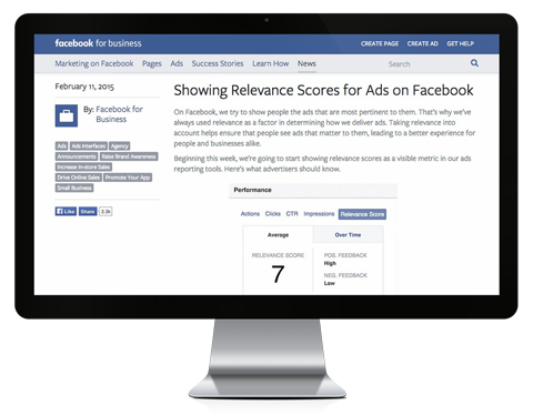 facebook reklam alaka düzeyi web sayfası yerleştirme resmi