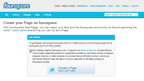 foursquare işletme sayfası