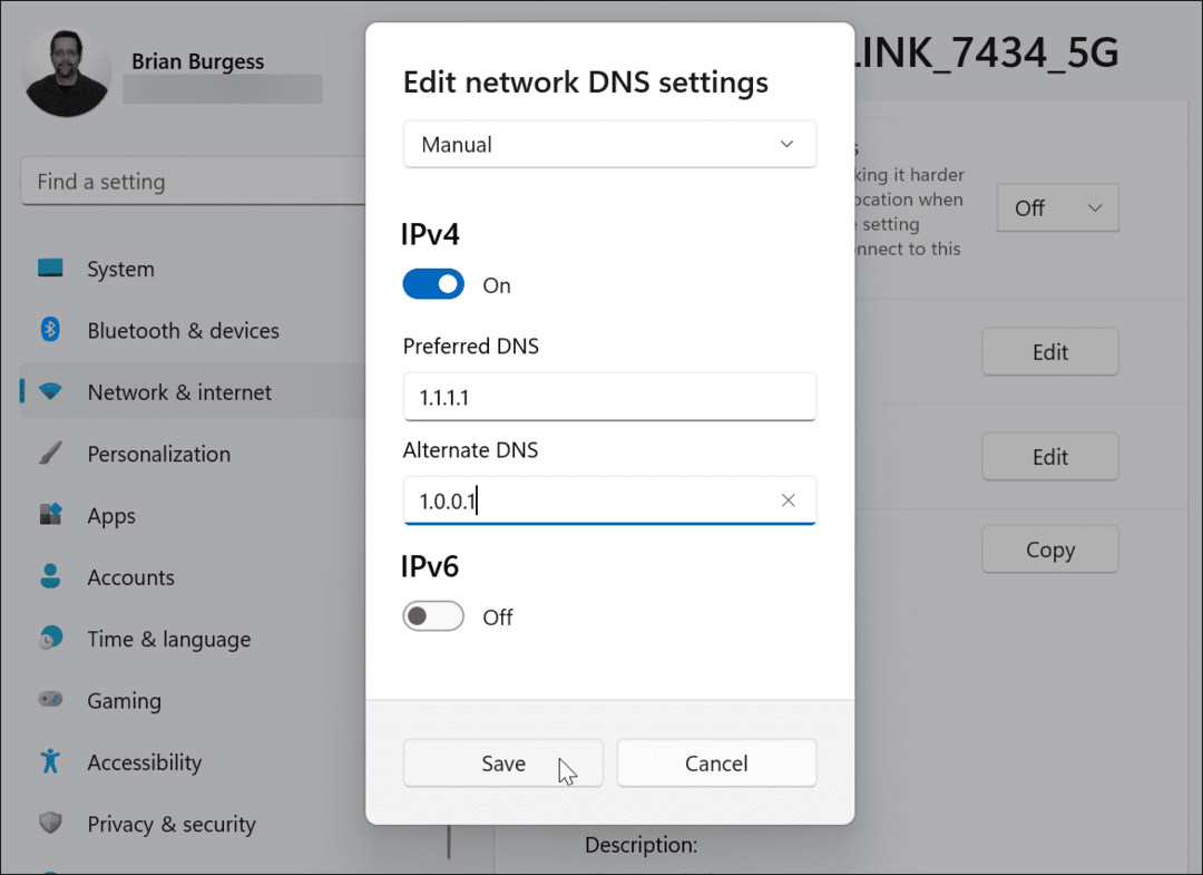 alternatif DNS ayarlarını yazın