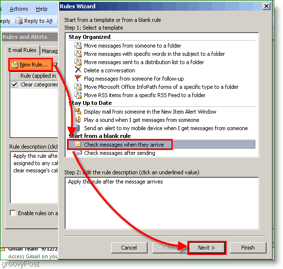 Outlook 2007 - E-posta geldiğinde Outlook kuralı oluştur