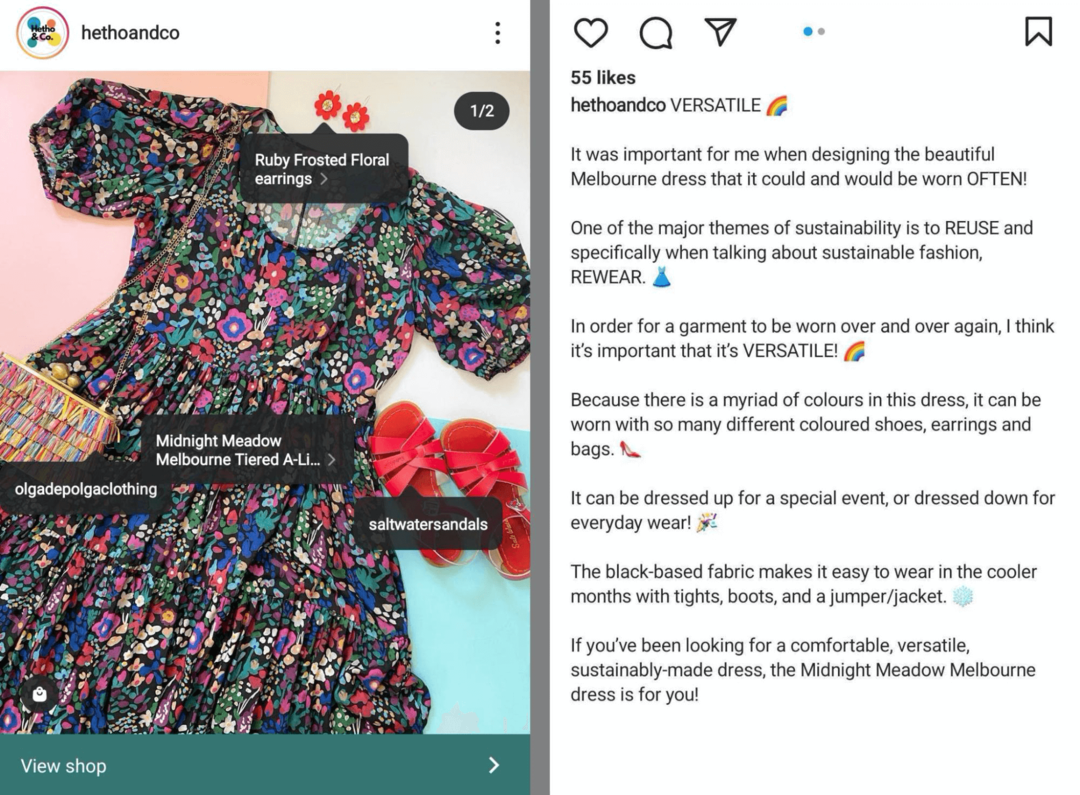 Instagram'da alışveriş yapılabilir gönderi resmi