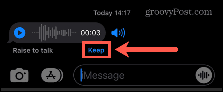iphone alınan sesli mesajı sakla
