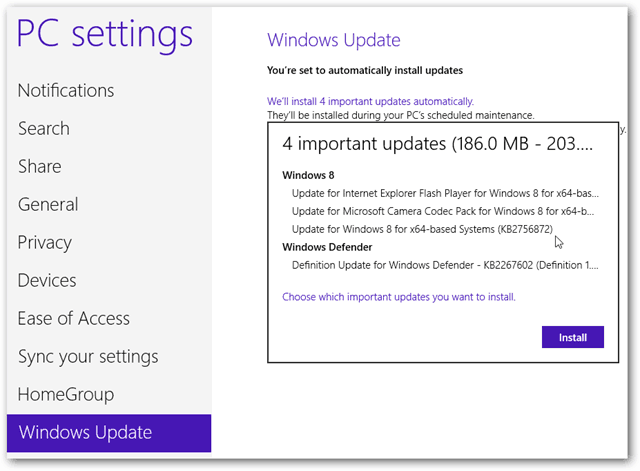 Büyük Windows 8 güncellemeleri
