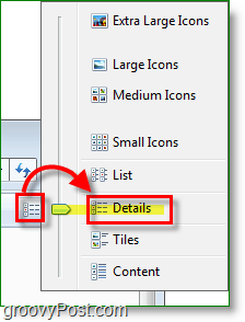 Windows 7 ekran görüntüsü - dosya arama ayrıntılarını görüntüleme