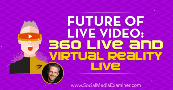 Canlı Videonun Geleceği: Sosyal Medya Pazarlama Podcast'inde Joel Comm'dan bilgiler içeren 360 Canlı ve Sanal Gerçeklik Canlı.