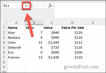 excel ad kutusu oku