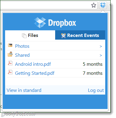 dropbox uzantısı dosya tarayıcısı