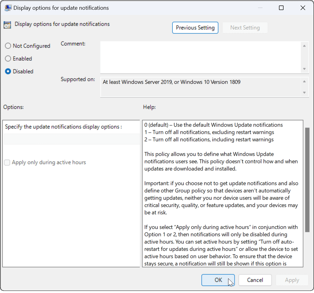 Windows 11'de Güncelleme Bildirimlerini Devre Dışı Bırakın