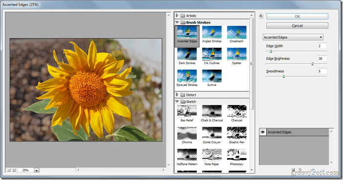 GroovyPost Photoshop'u Öğretir: Sıvılaştır dahil Filtrelerin Temelleri
