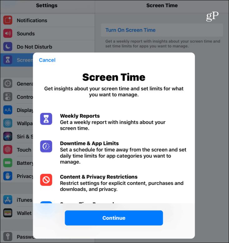 Ekran Zamanını Etkinleştir iOS 12