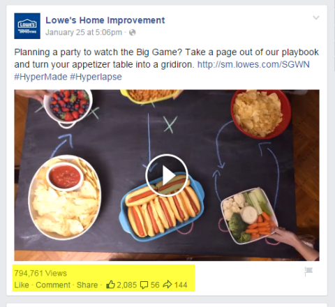 facebook'ta ev geliştirme video yayını lowes