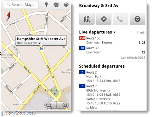 google haritalar için mobil toplu taşıma