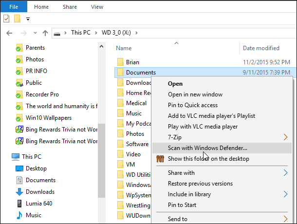 Windows 10 Defender ile Kötü Amaçlı Yazılım için Dosyaları ve Klasörleri Tarama