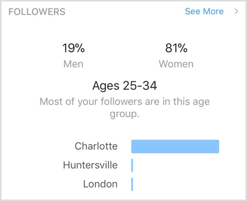 Instagram Insights takipçi demografisi