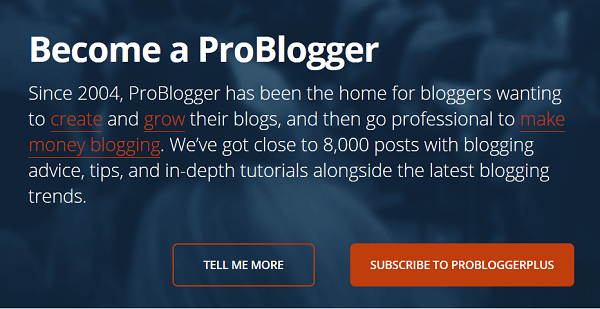 ProBlogger'ın ana sayfası, web sitesine yeni gelen ziyaretçiler için farklıdır.