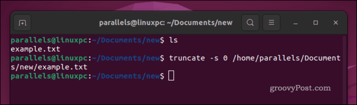 Truncate komutunu kullanarak bir Linux dosyasını boşaltma