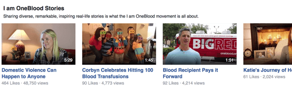 oneblood facebook videoları