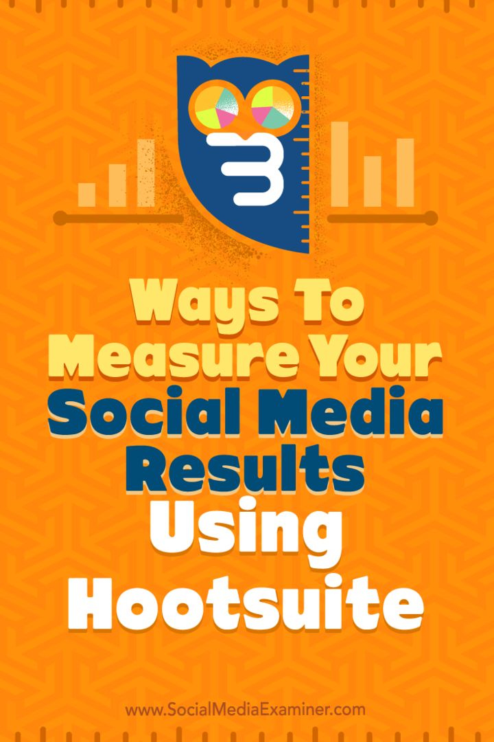 Hootsuite kullanarak sosyal medyanızın sonuçlarını ölçmenin üç yolu hakkında ipuçları.