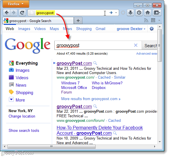 Firefox 4'te Google'da varsayılan olarak arama yapın