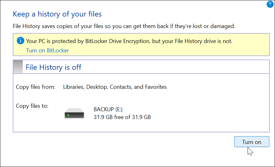 Windows 11'de dosya geçmişini kullanma