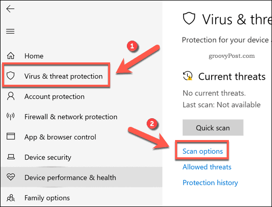 Windows Güvenlik taramasını özelleştirme